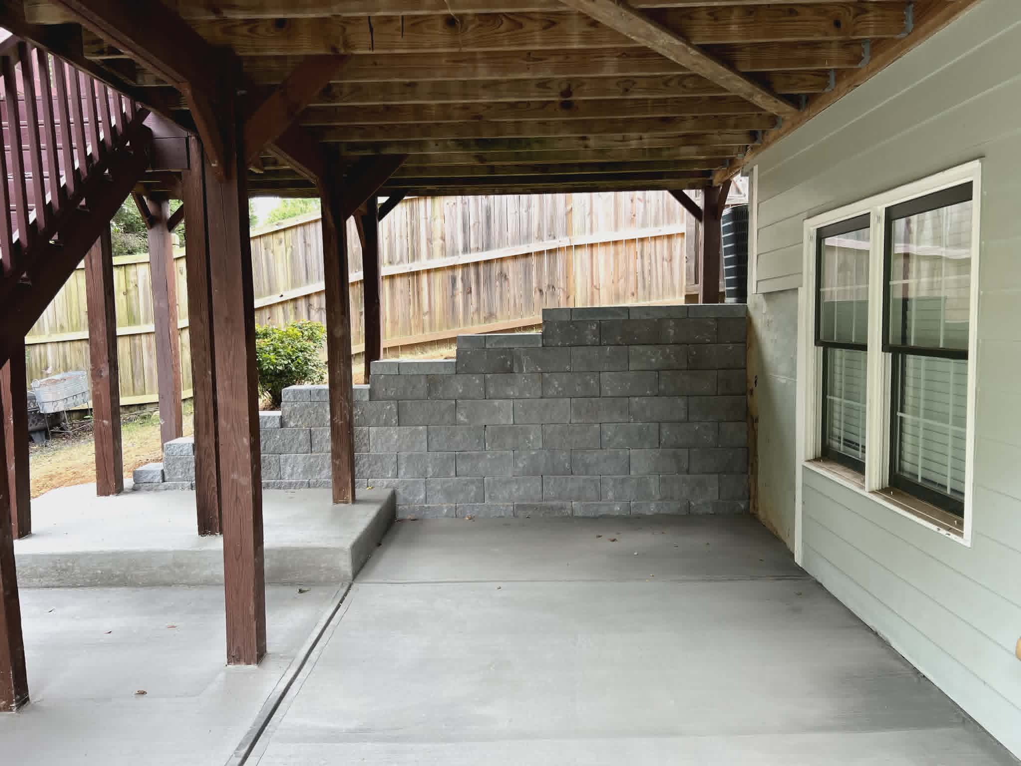 Back Patio Retaining Wall