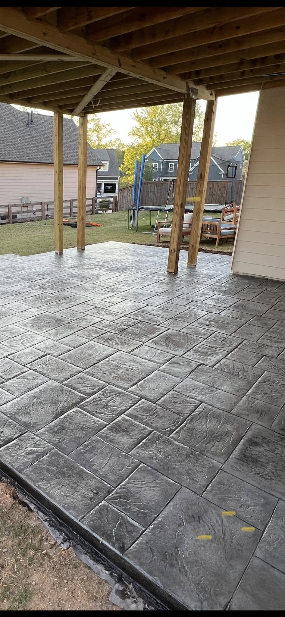 Covered Stamped Concrete